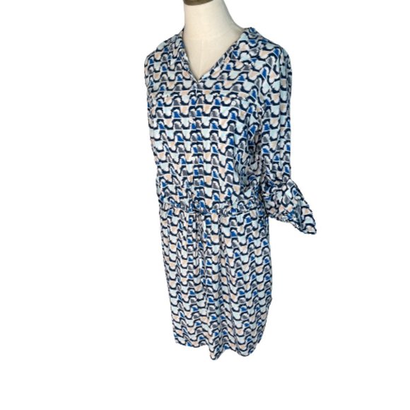 Vince Camuto Dresses & Skirts - Two by Vince Camuto Mini Shirt Dress With Pockets Blue Tan L Large